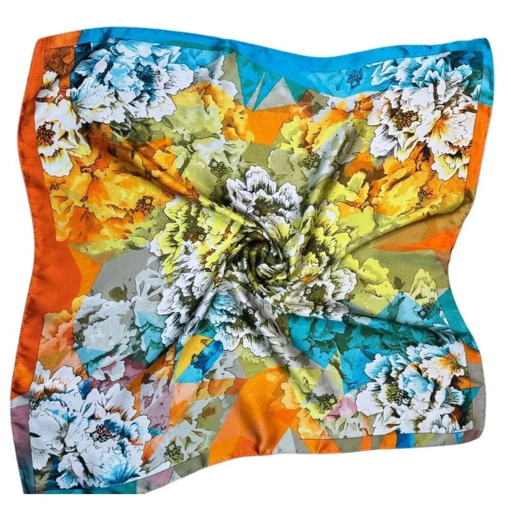 NEW 2/$30 Colorful Painted Nature Printed Silky Fashion Scarf Simple Style